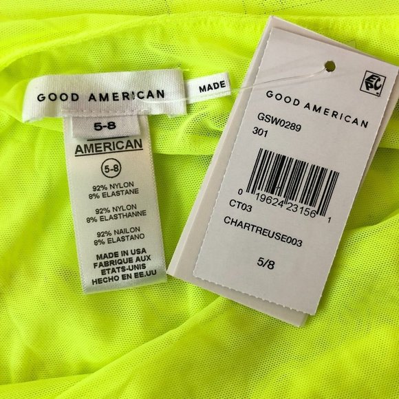 Good American Swim Leg Daze Sarong Mesh Tie Waist Electric Yellow 5/8 2XL-5XL - Picture 6 of 6